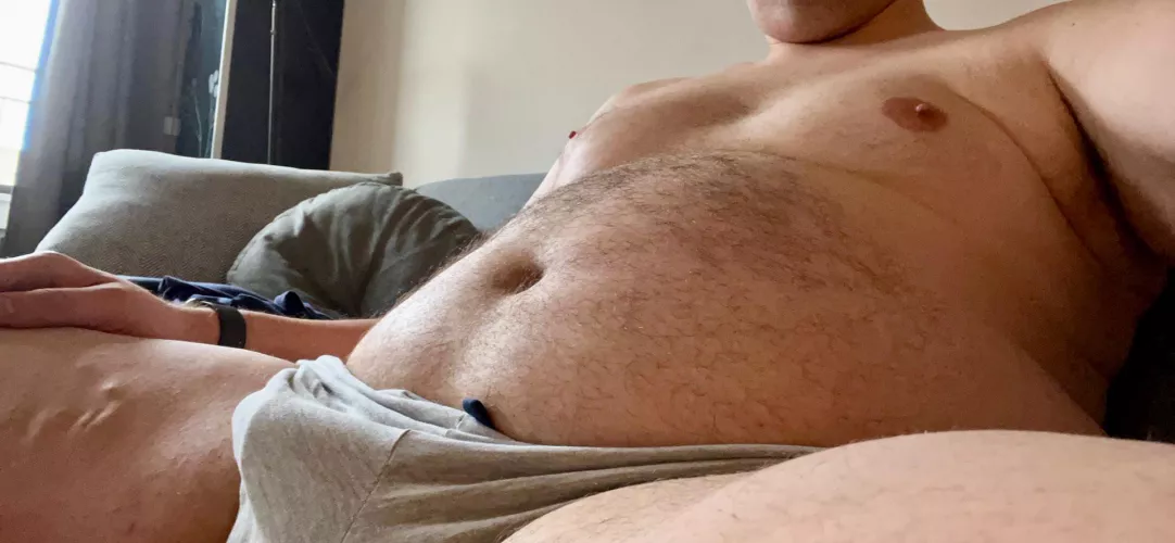 Need a belly rub and a mouth on my cock 😈