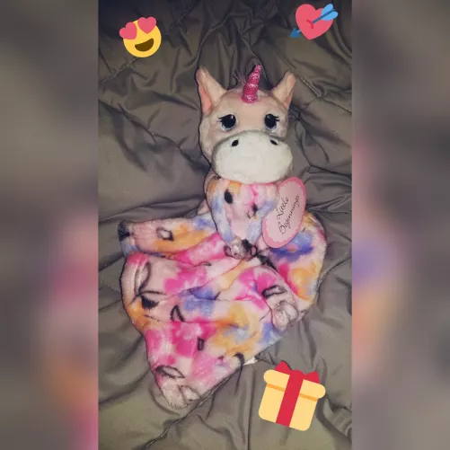 New to being a little. Daddy got me a new stuffie to celebrate our first week as a ddlg couple (we've been together for 20 years but new to ddlg). Her name is Nixie and she even has her own blankie! (Her tag says 