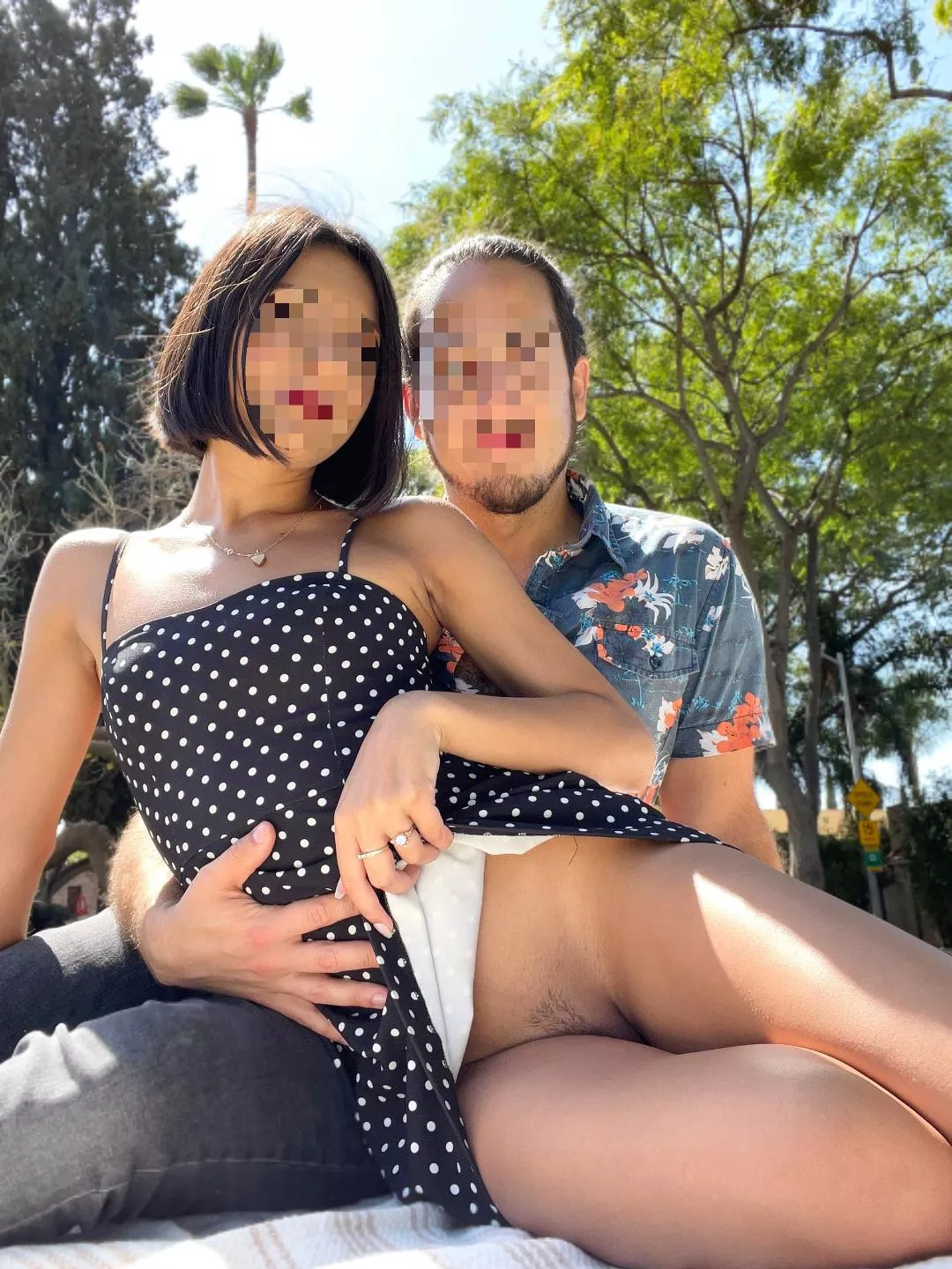 No underwear at the park. He likes when I remind people who it belongs to... (F)(M)