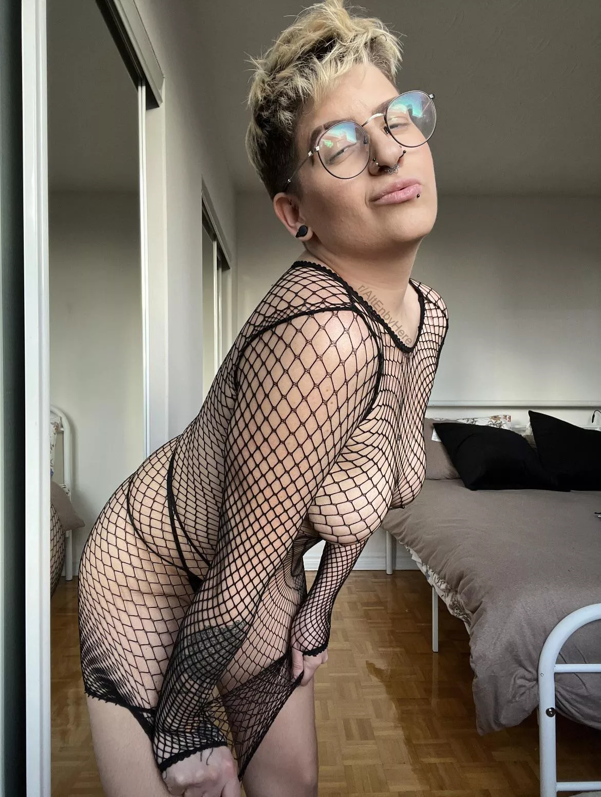 Not sure if I want you to rip my fishnets off, or fuck me with them on
