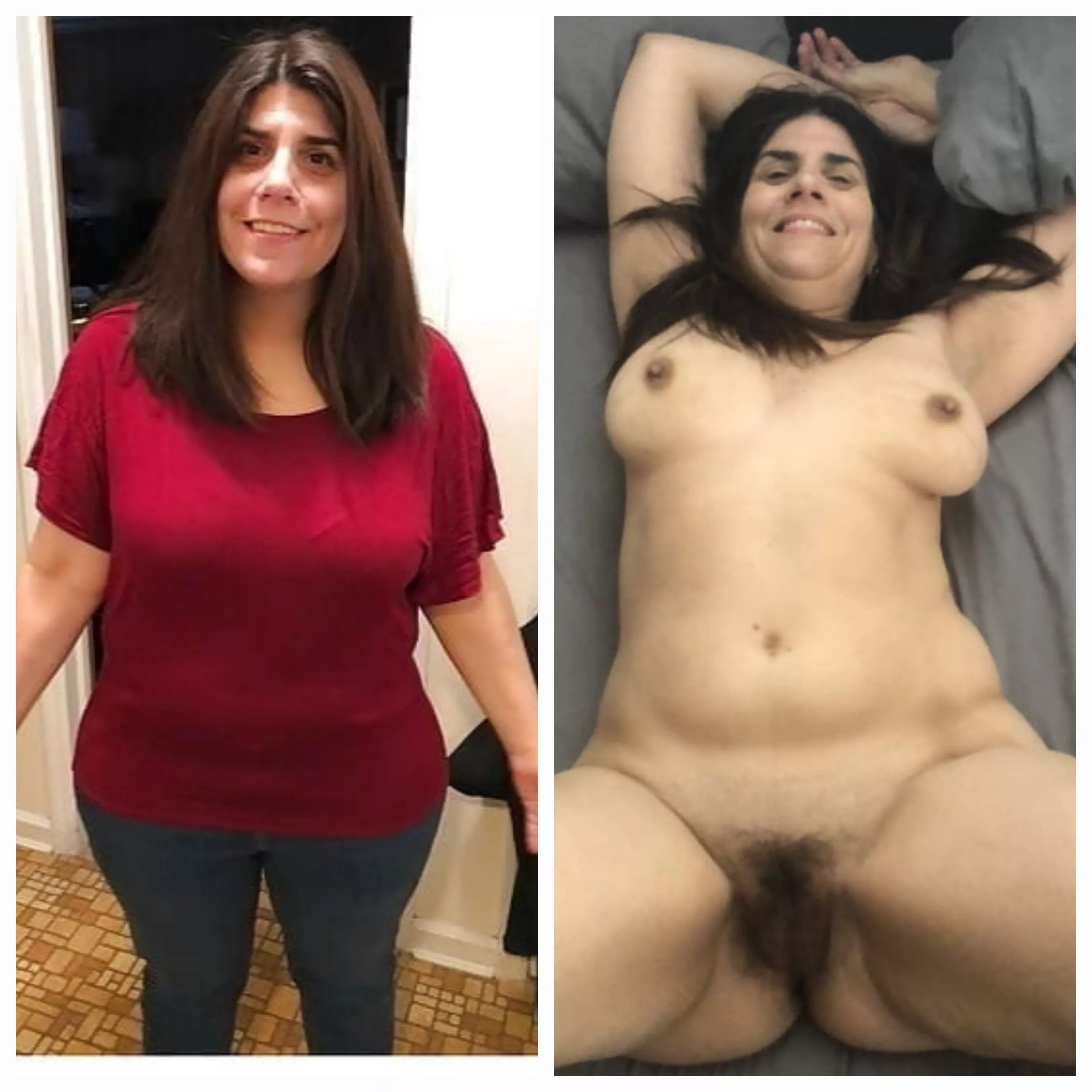 NY school teacher loves to smile big while posing completely nude on her bed 😋😉😜