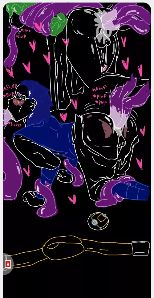 [OC] Lucus & Luna getting stuffed by tentacles. (I made this)