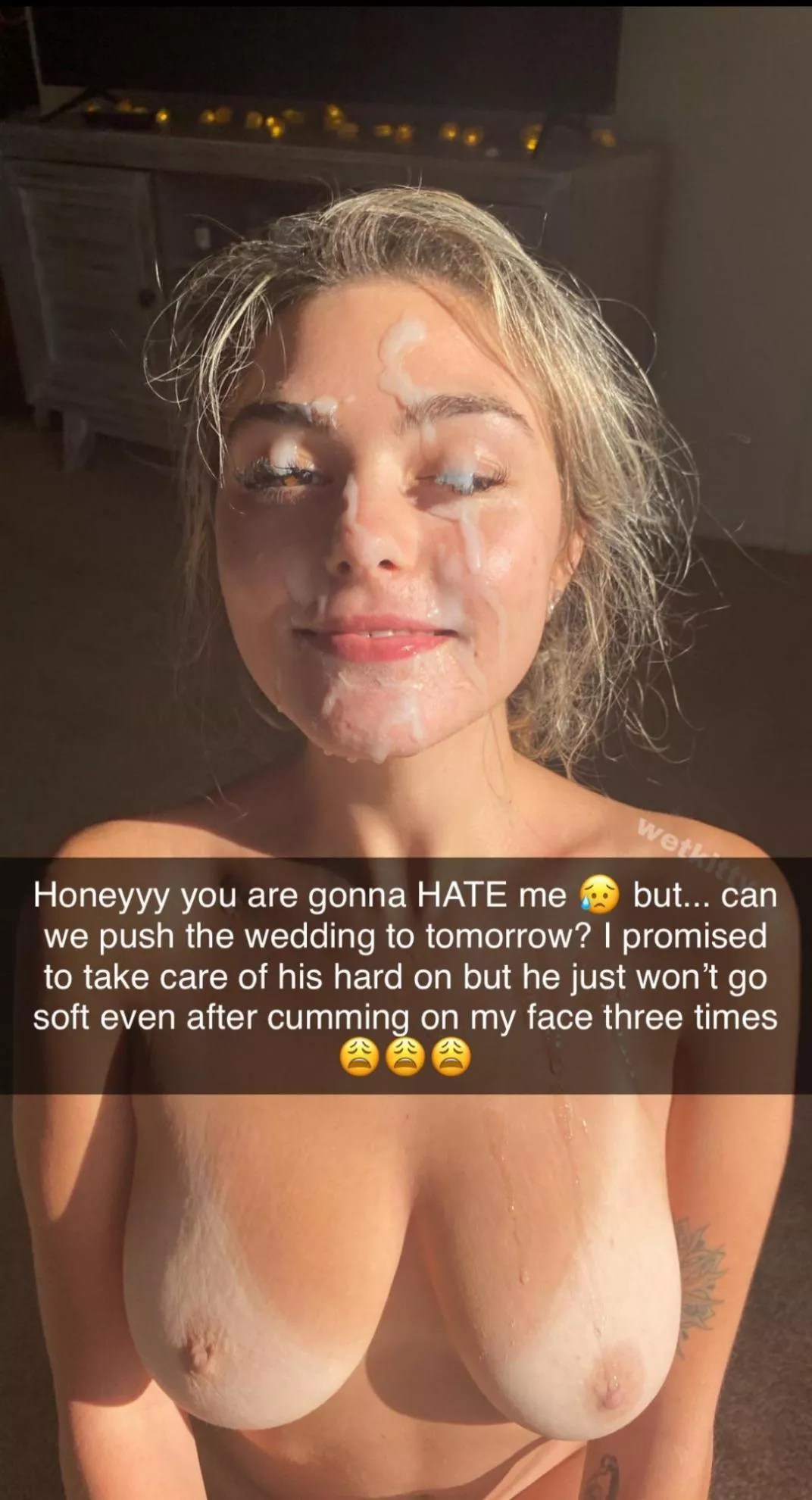 Oh honey , he just did your makeup for our marriage , come on stage with that makeup, let's marry then spend our wedding night with him 💝