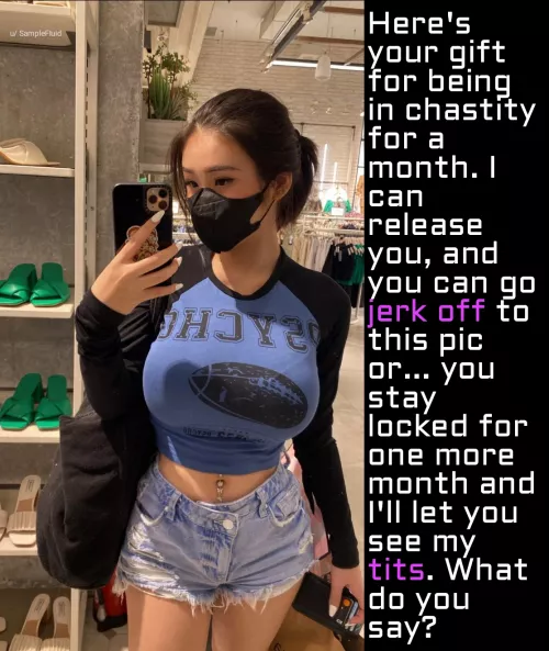 Only a few more months and you'll get to see her completely naked, stay caged!