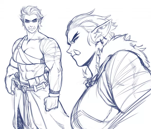 Orc lady OC sketch(@Sotchosis)