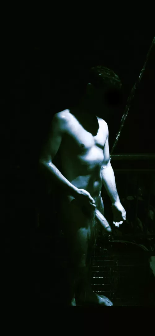 Outdoor shower by moonlight 🚿🌔