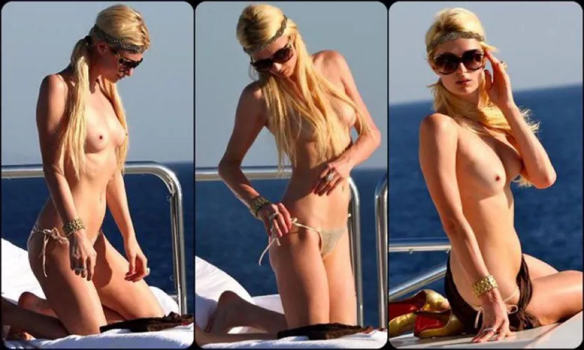 Paris Hilton on the boat