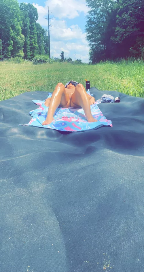 Perks of 18 acres. There’s always somewhere to lay naked