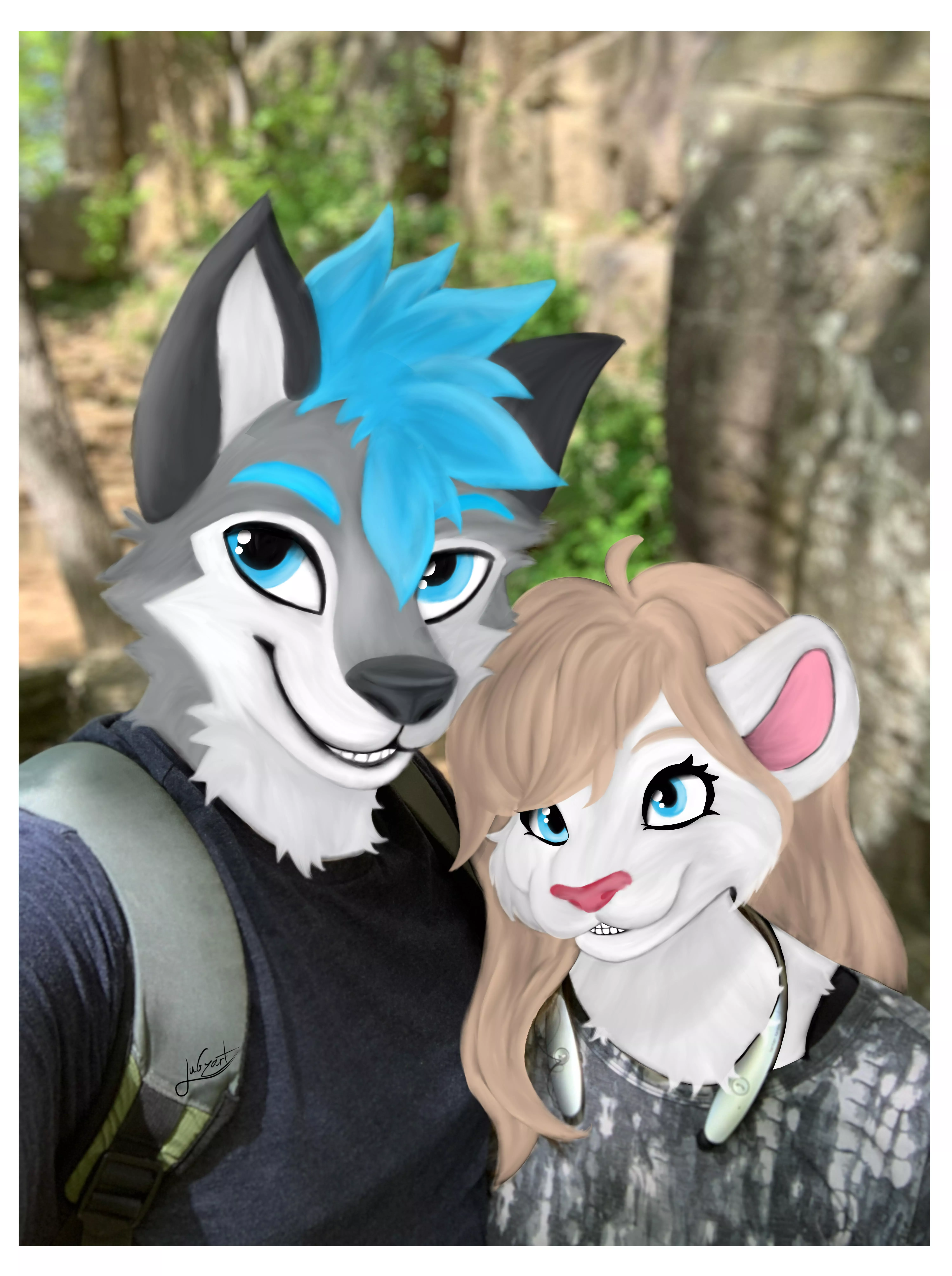 Photo “paint” over of my wife and I’s sonas from our hiking trip last fall!