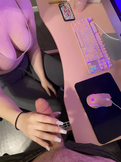 Playing with daddy before our next game of league :3