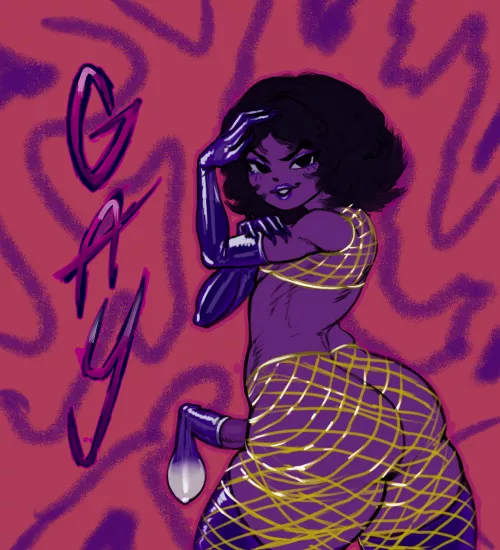 posing with fishnets (art by me)