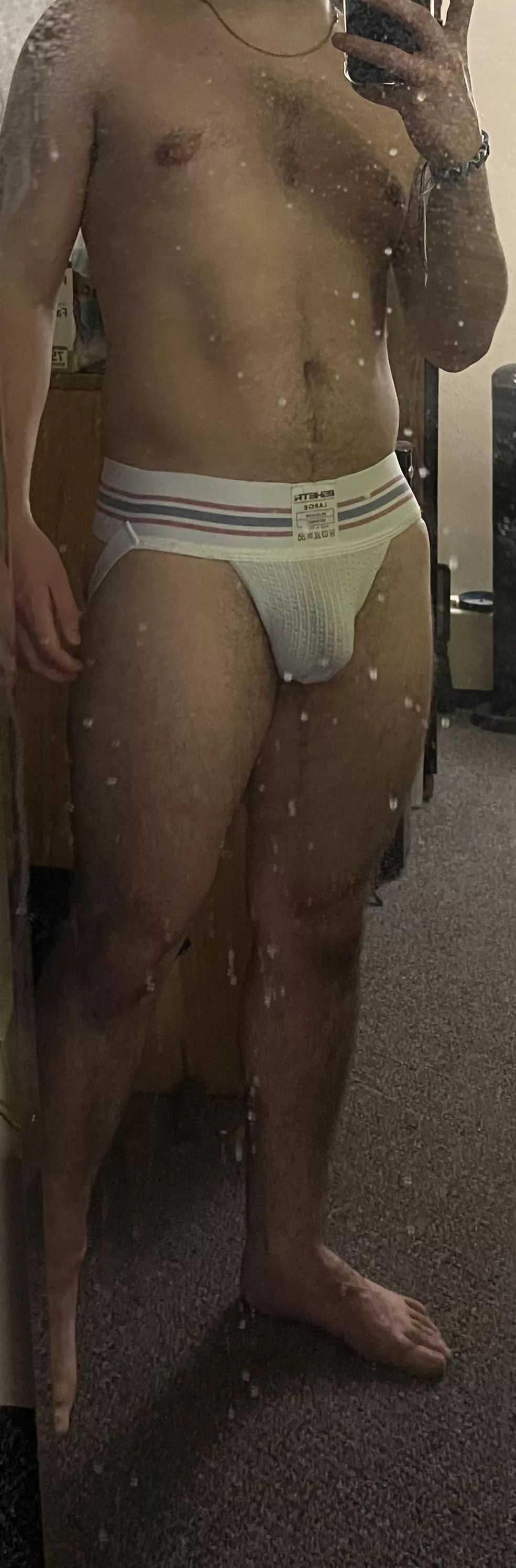 Post workout in this sweaty jock 💦