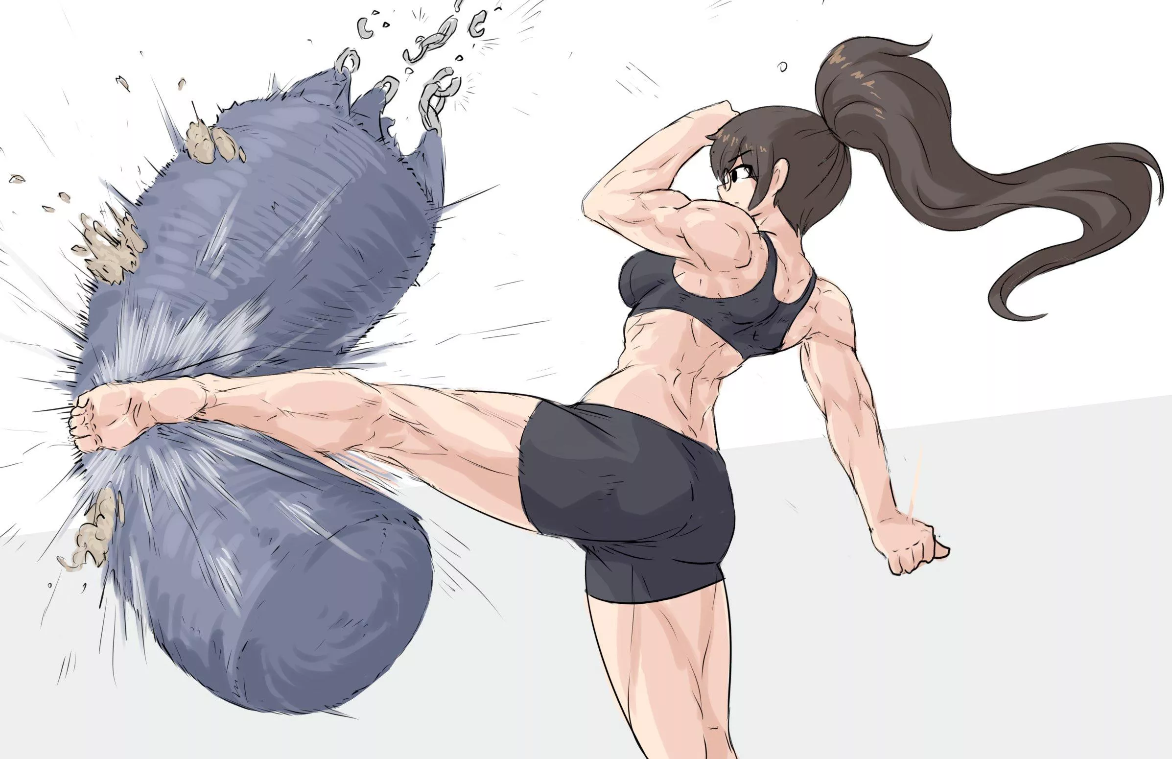 Punching bag Kick(@Sheepepp)