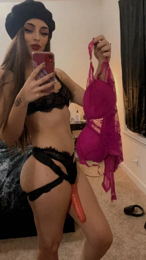 Put this pretty pink outfit on while Mommy fucks you with her big pink cock😇 [F]