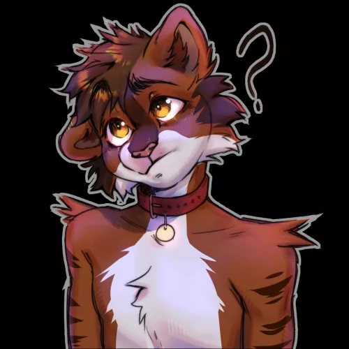 questioning catty sticker (art by me)