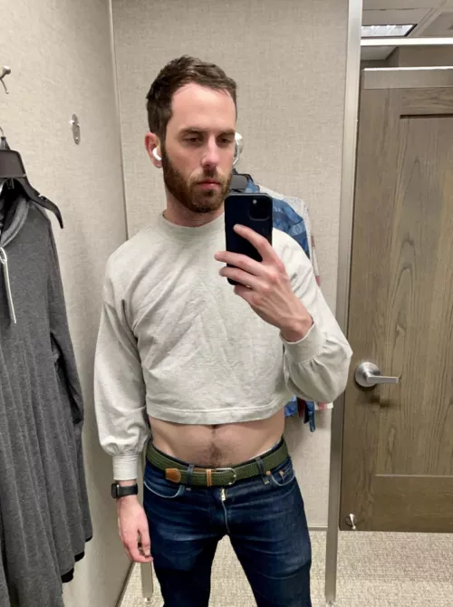 Randomly found at a Nordstrom and decided to try a crop top on for the first time