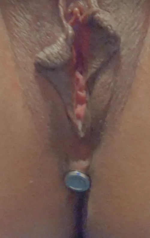 Reamed out to where my lips won’t close, leaking Daddy’s cum but can’t take the plug out yet. What time should he let me?