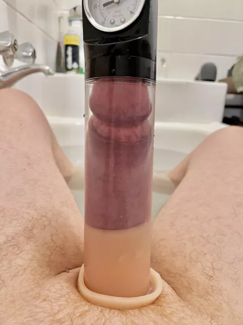 Relaxing after work by packing 20cm X 2.25” cylinder in the bath.