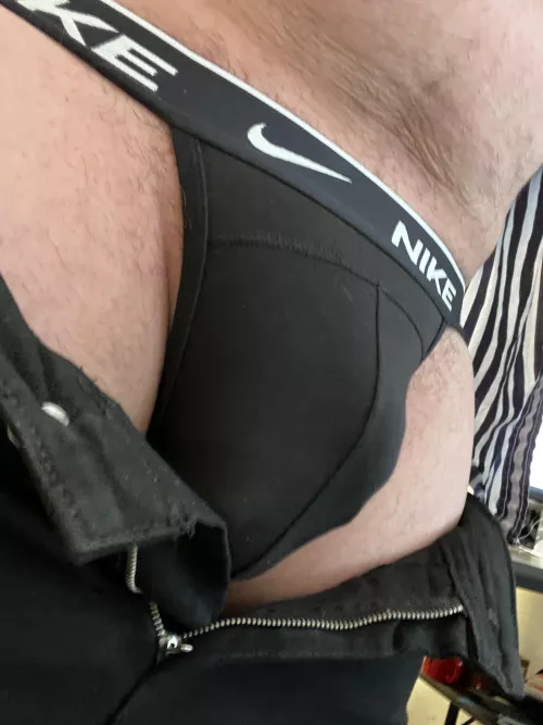 Rocking the Nike jock for work today 😎