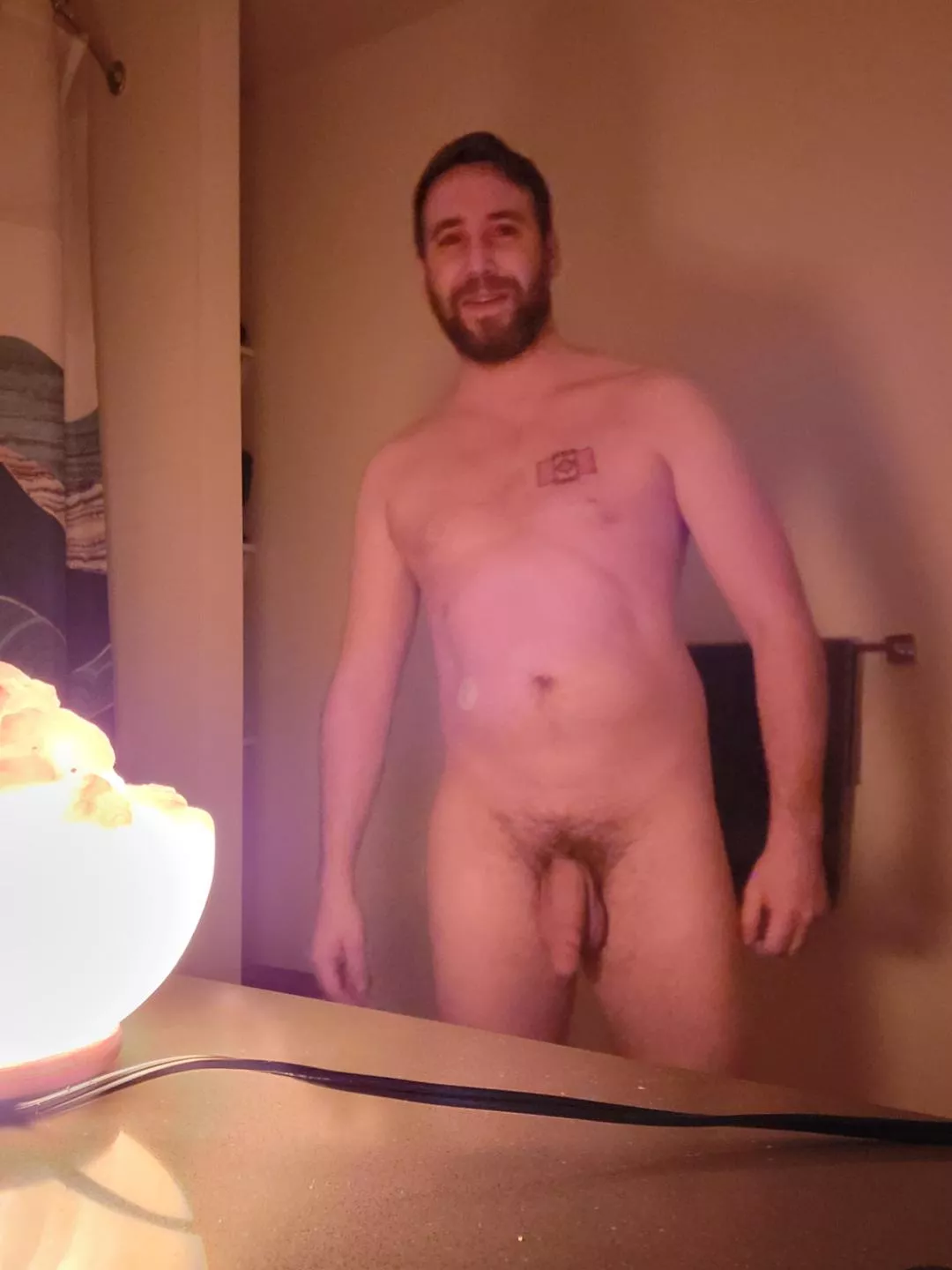 Salt Rock lamp setting the mood for my late-night shower (M 36 165lbs 5'8