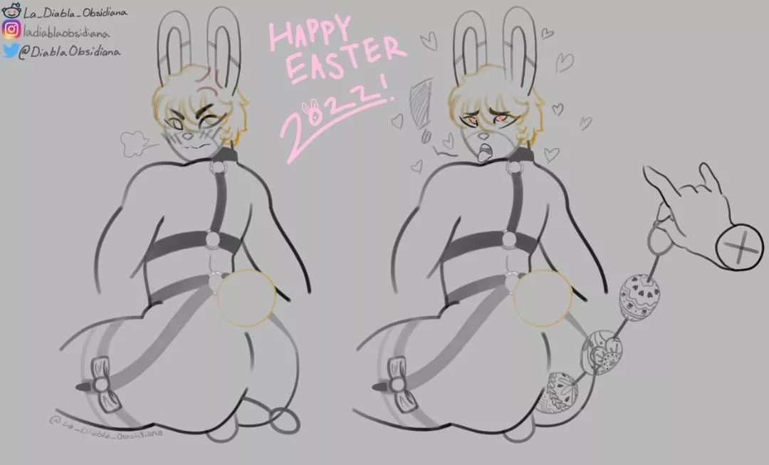 Sasha from Animal Crossing, OC art for Easter 🐇