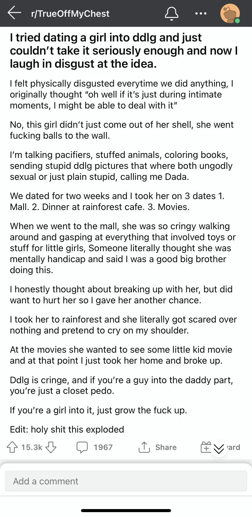 saw this in another sub… this post has nothing to do with me but somehow makes me feel so insecure about being a little 😅