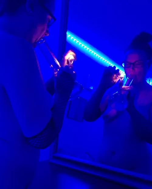 Setting the mood for a bong rip