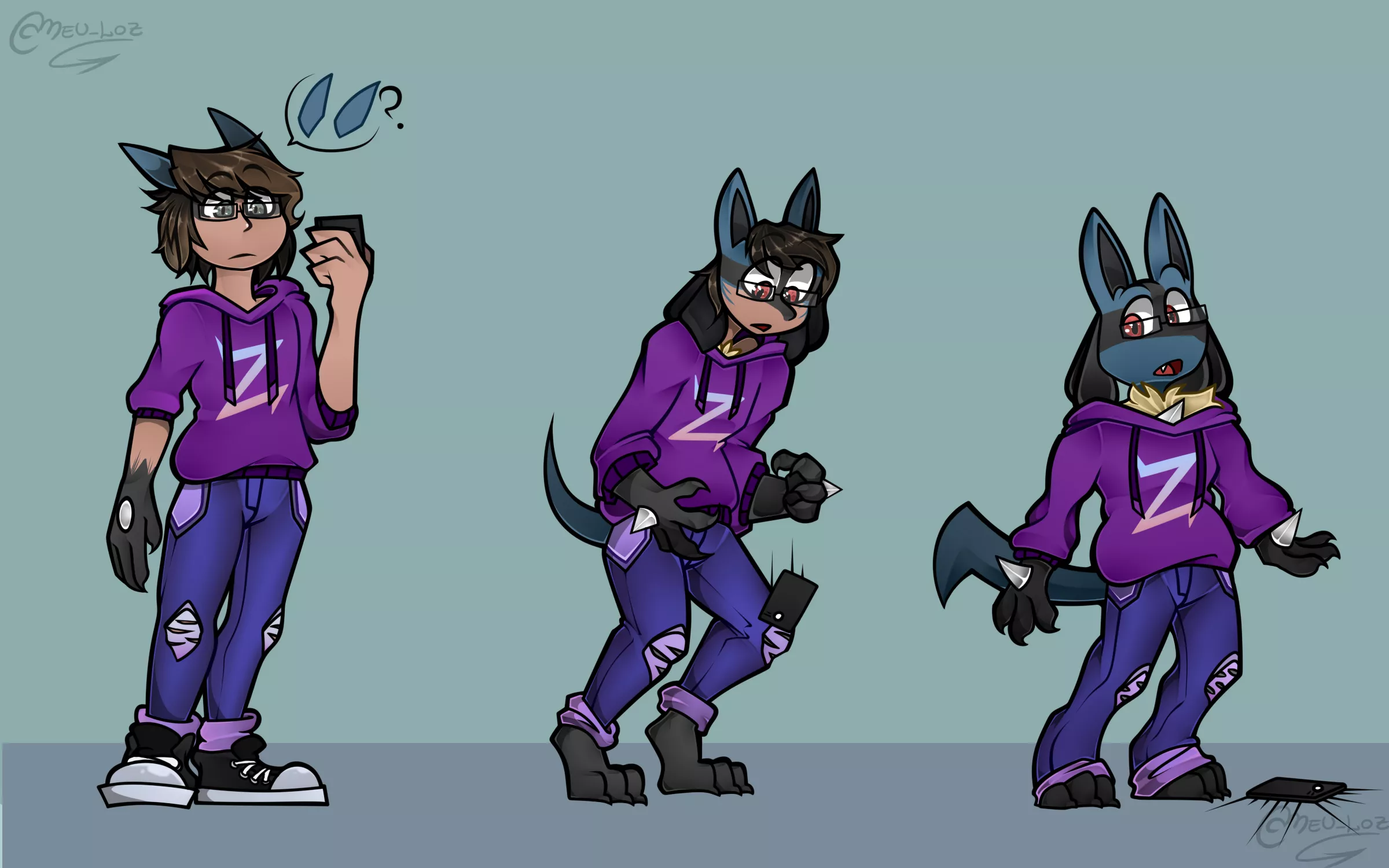 (SFW) M Human to M Lucario by my good friend @Meu_Loz