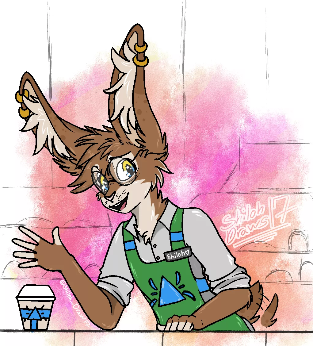 Shiloh's part-time job in the school grounds☕️ | @Shiloh_draws17 on twitter |