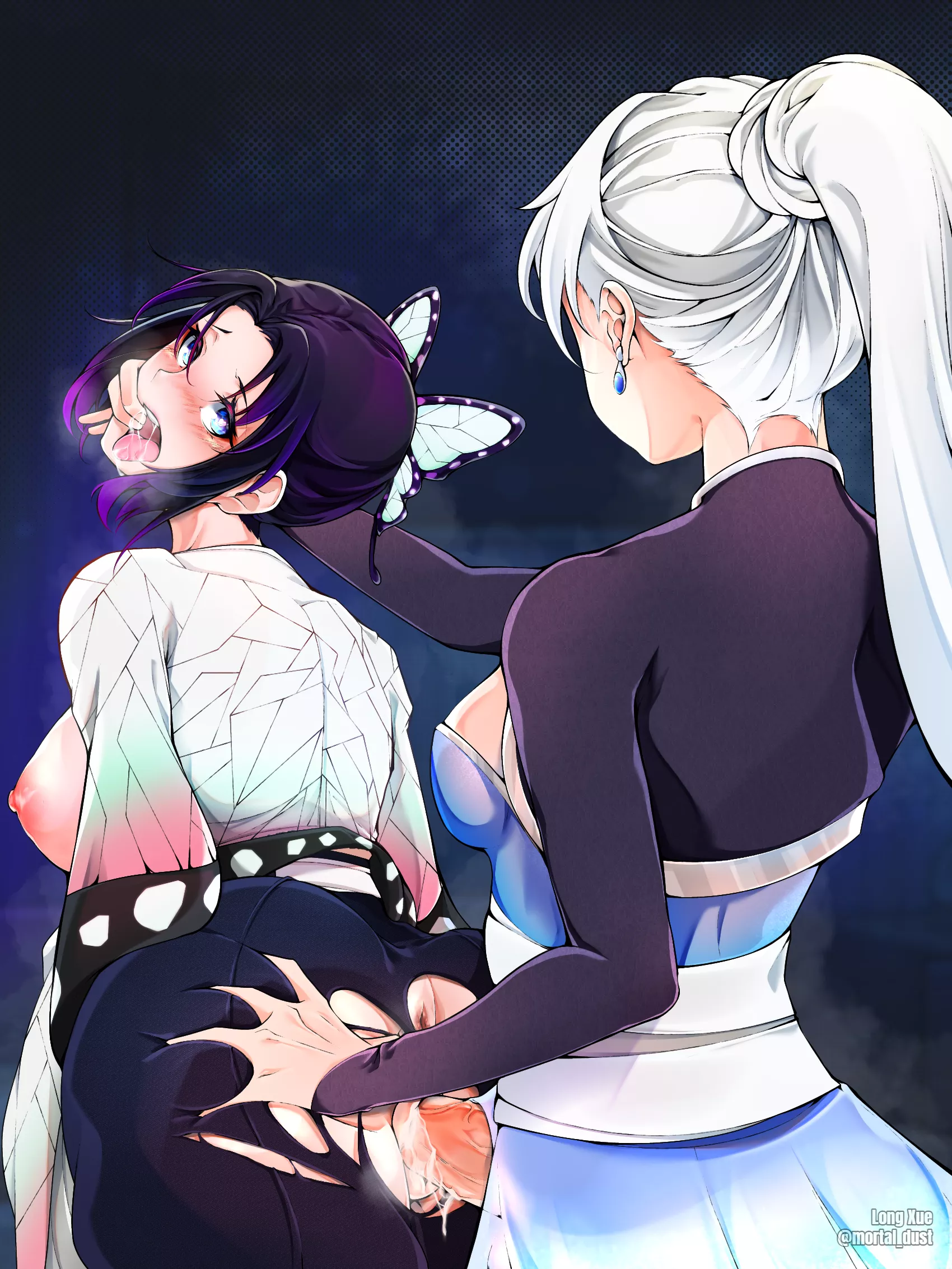 Shinobu wasn't fast enough to avoid a dicking from the Schneenis