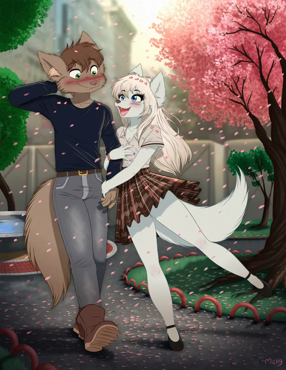 Silas and Sophia from the story The Jackal that Cried Wolf by ImaginationPersona. Art by lemur2003. Link to their story in the comments.