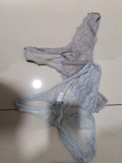 Sisters dirty thongs, check out my profile to see me cum in them