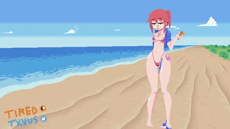 Small tits Kobayashi-san at the beach!
