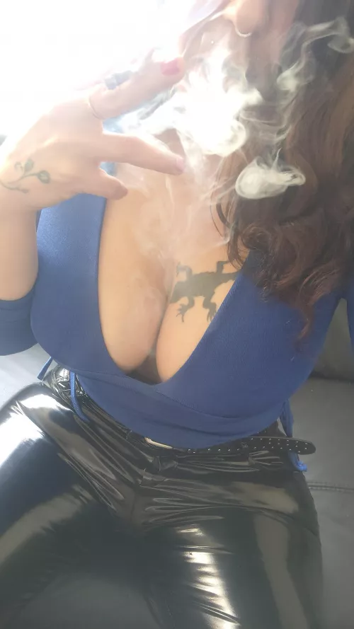 Smoke, boobs and pvc.. what do you want more?