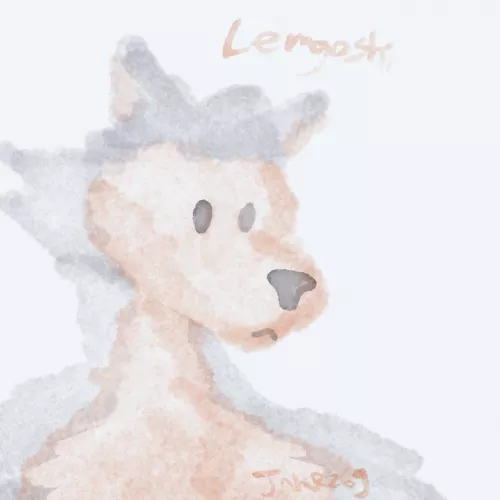 Smol Legoshi doodle testing watercolor brush (Art by me)