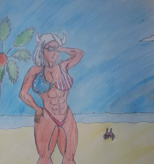 Sophia at the beach 🏖