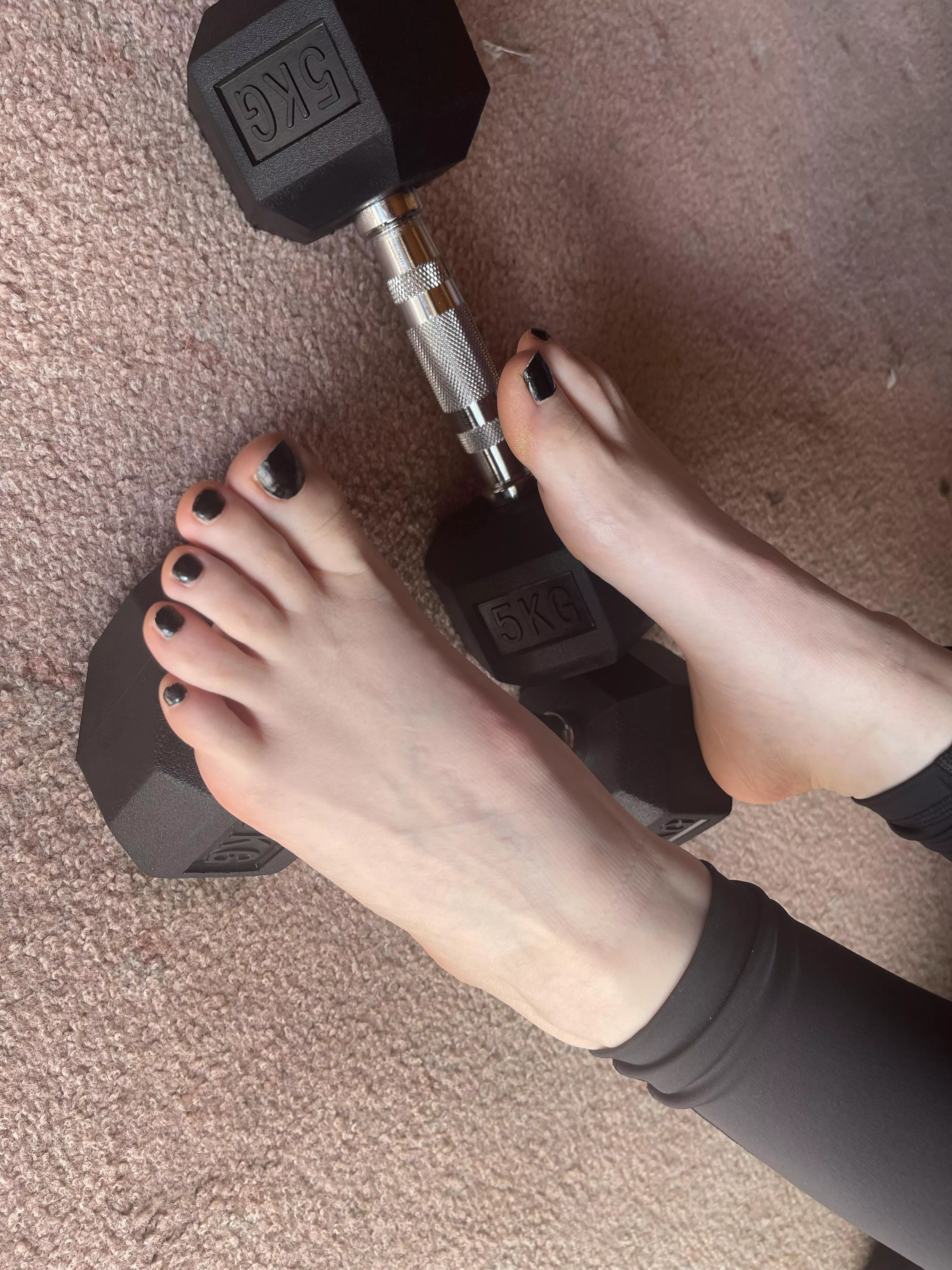 Sore feet after a workout. A foot rub would be nice 🙂