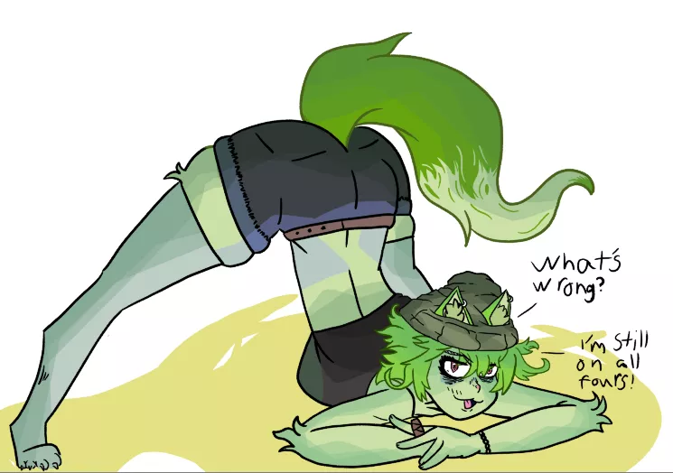 springatito cat on all fours (idk whats so special about her having to stay on all fours :/