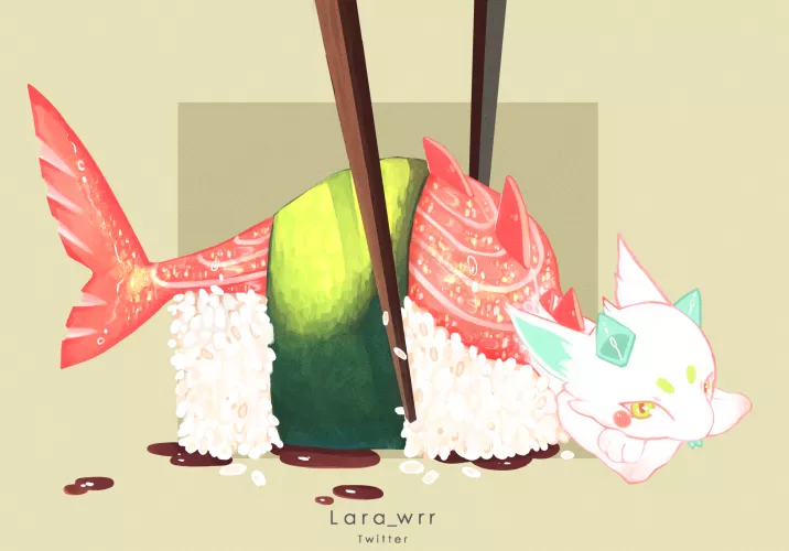 Sushi 🍣 🌱 [Art by me, Lara_wrr on 🐦]