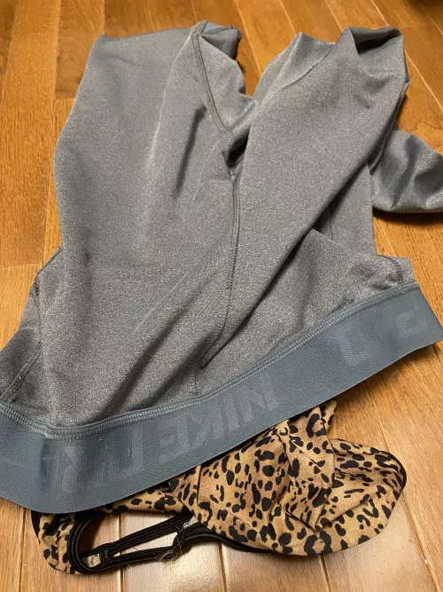 Swim Team Panties and Running Tights. Post Run.