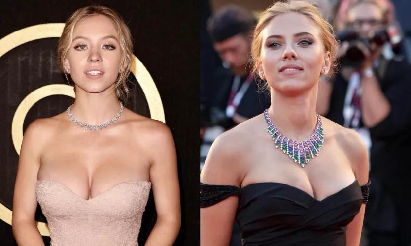 Sydney Sweeney or Scarlett Johansson. Which busty, blonde, bombshell’s tits are you shooting ropes over? Why?