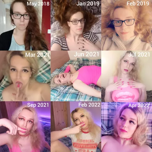 [T] My bimbofication so far 💖 It's amazing to see how far I've come already!