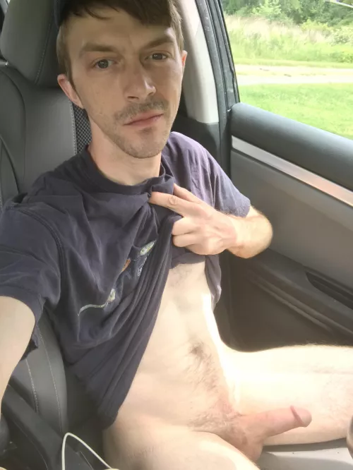 Taking my little cock out in the car… pms welcome