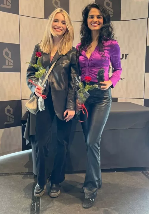 Tania Sachdev with Anna Cramling after Finishing the Reykjavik Chess Open 2022