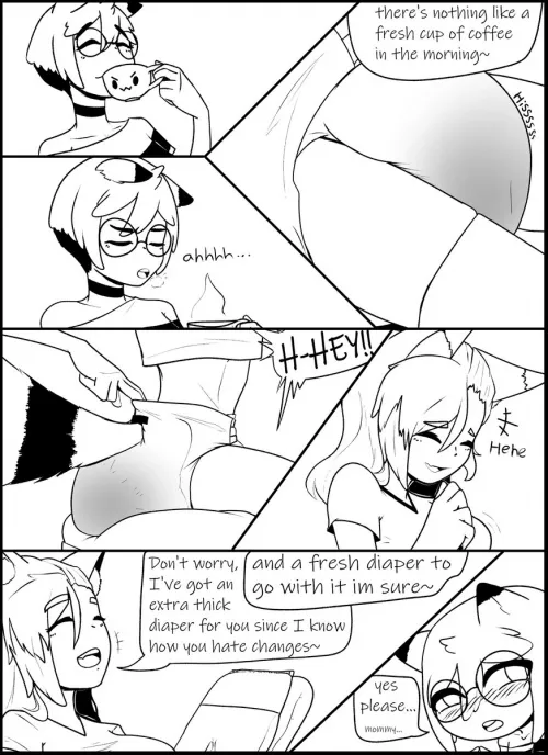 that feeling when you're a little who doesn't think you need diapers but you're also addicted to coffee