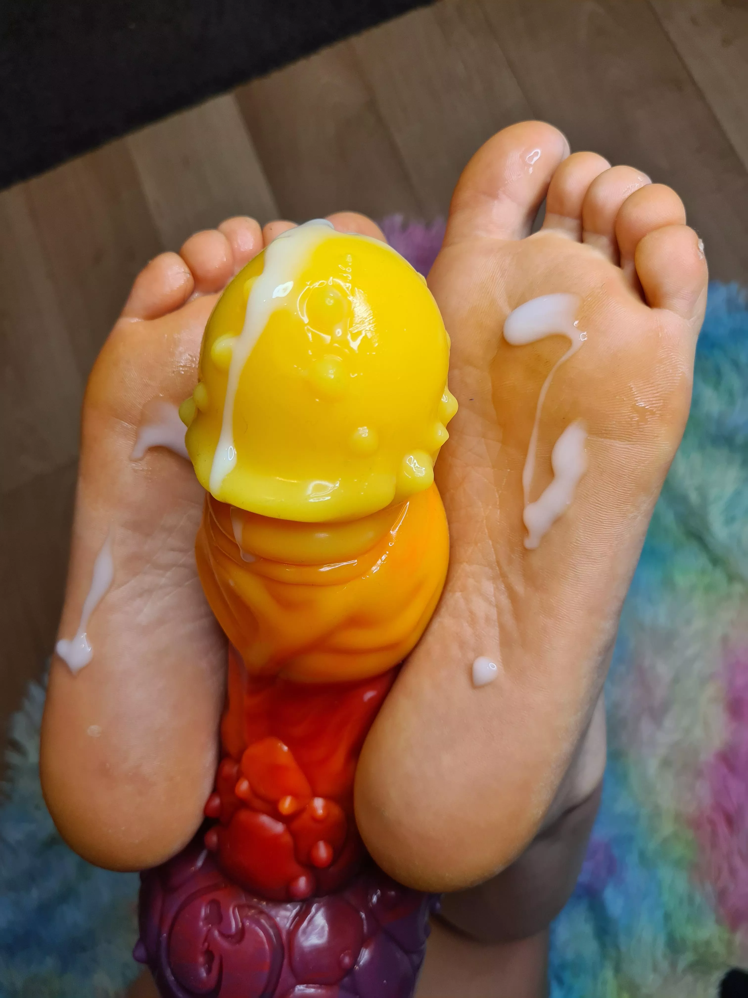 that huge dildo is so big compared to my feet 🥰