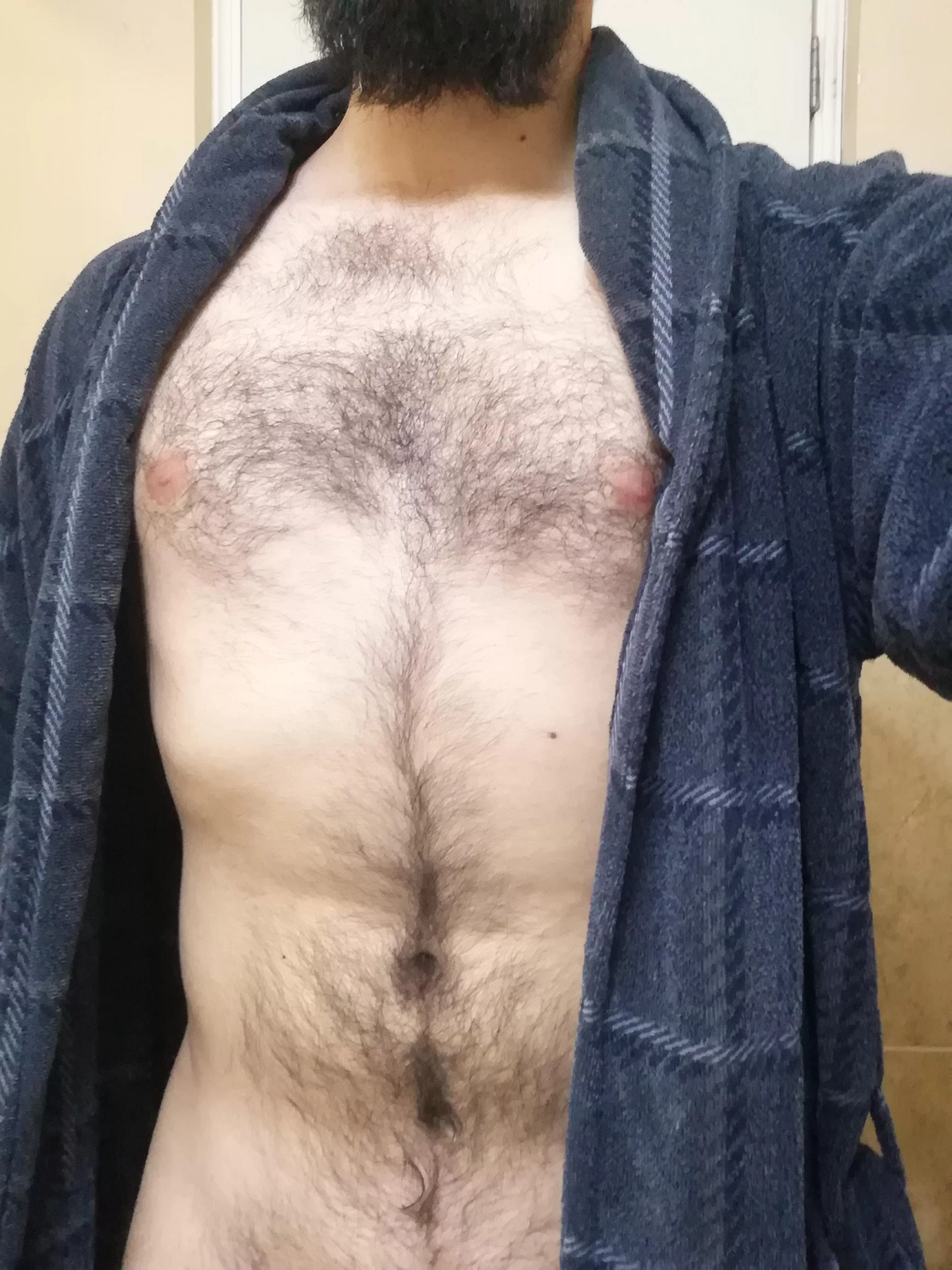 The bathrobe increases the sex appeal... Sort of