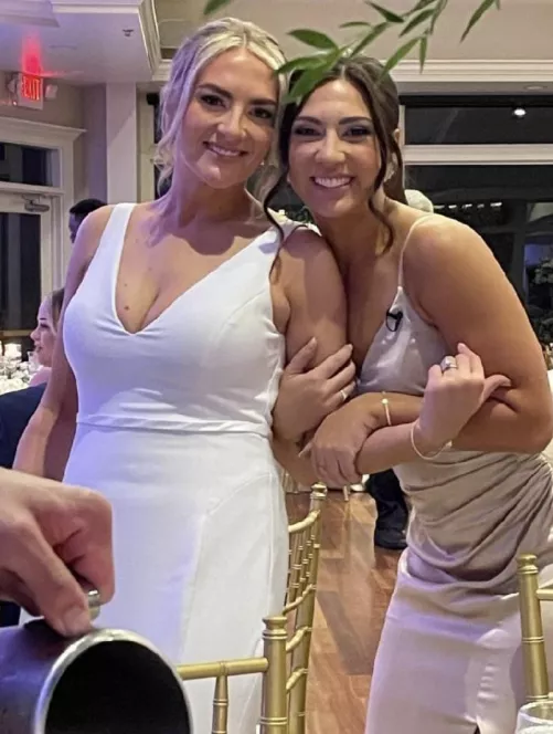 The bride or her younger sister and bridesmaid? Comment below