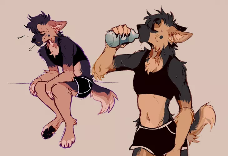 The dawg on his journey to get ripped>:D (art by me)