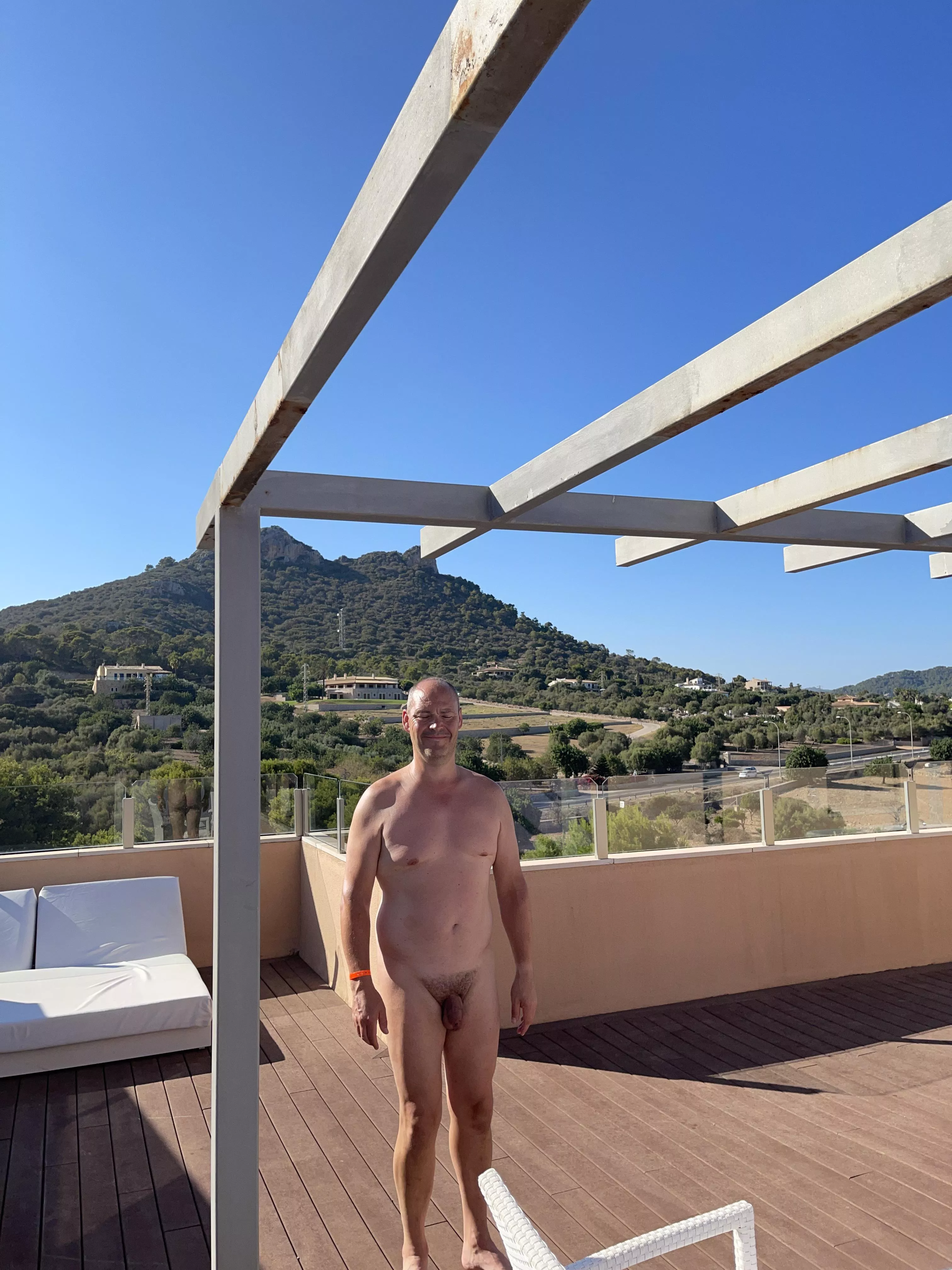 The roof terrace of a hotel in Majorca